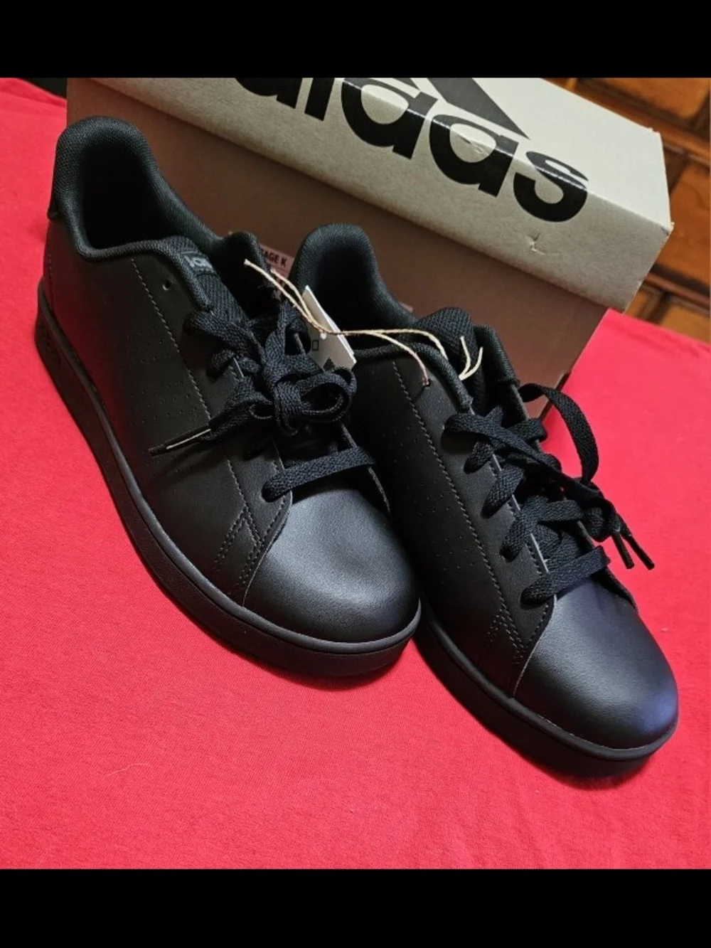 BNIB Size 6 Youth Kids Adidas Advantage K Black Classic Low-Top Sneakers - Picture 5 of 7